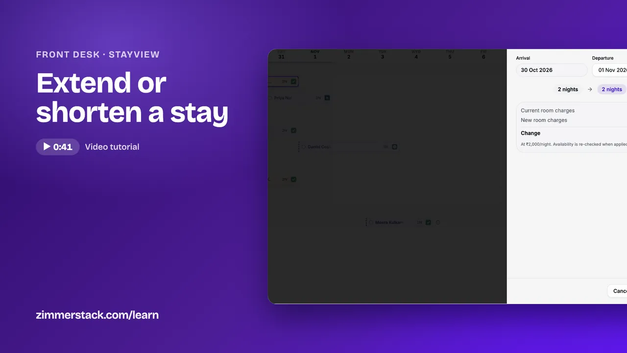 Extend or shorten a stay